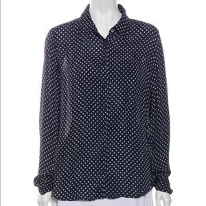 Equipment blue and white stars silk shirt